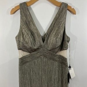 Adrianna papell gold crinkle gown Clearance